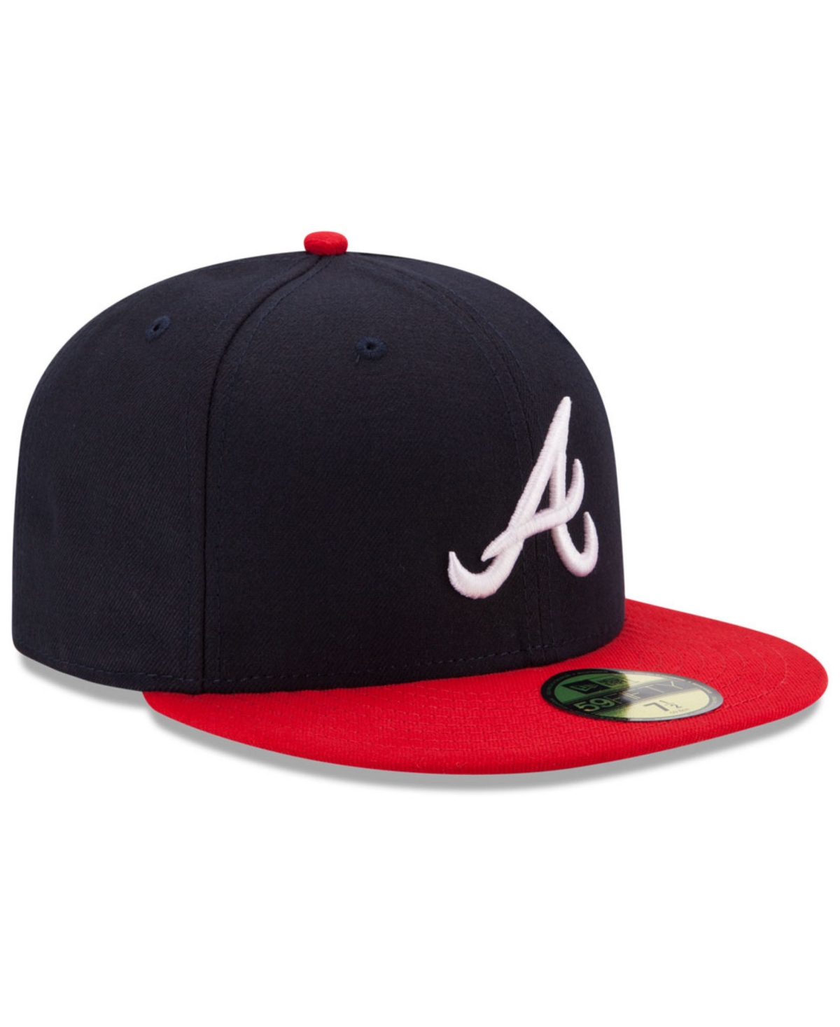 Shop New Era Atlanta Braves Authentic Collection 59fifty Fitted Cap In Navy,red