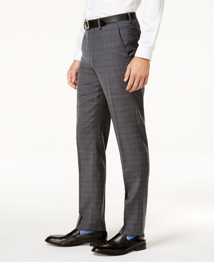 Ben Sherman Men's Slim-Fit Gray Windowpane Plaid Suit Pants & Reviews ...