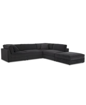 Furniture - Aryanna 132" 5-Pc. Modular with Ottoman and 2 Toss Pillows, Created for Macy's