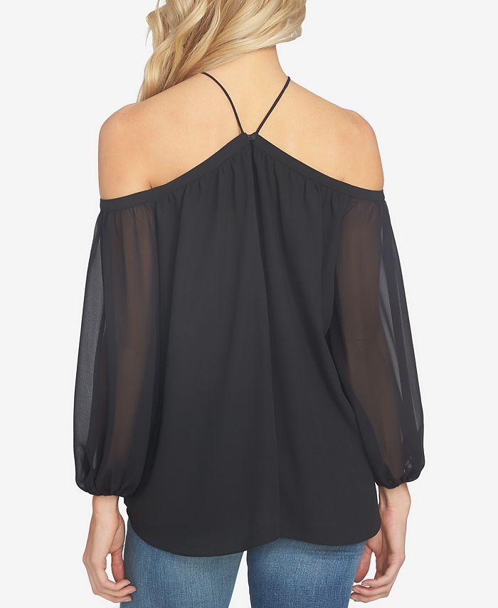 1.STATE Women's Off-The-Shoulder Halter Neck Blouse - Macy's