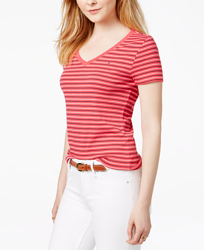Tommy Hilfiger Cotton Striped Flag T-Shirt, Only at Macy's