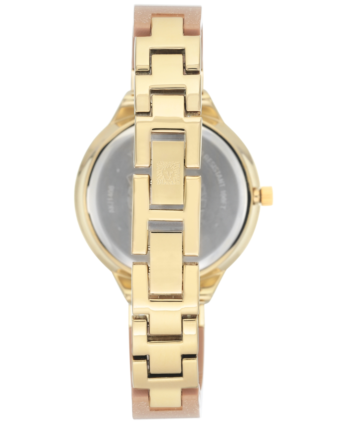Shop Anne Klein Women's Pink And Gold Shimmer Resin Bangle Bracelet Watch 36mm