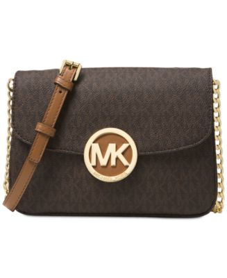Michael Kors Signature Small Fulton Flap Gusset Crossbody & Reviews - Handbags & Accessories ...