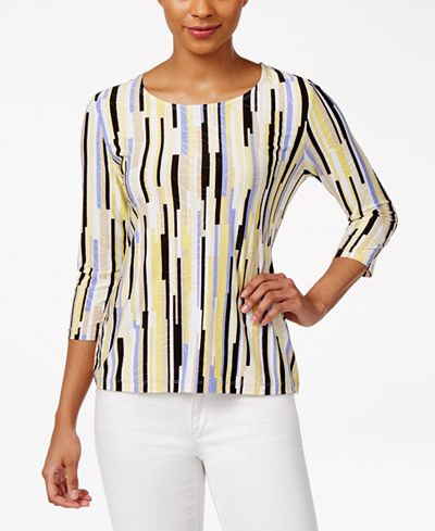 jm petite macy jacquard printed
