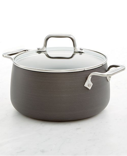 All Clad Hard Anodized 4 Qt Soup Pot With Lid Reviews Cookware Kitchen Macy S