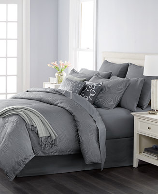 Martha Stewart Collection CLOSEOUT! Juliette Graphite 14-Pc. Comforter Sets, Created for Macy&#39;s ...