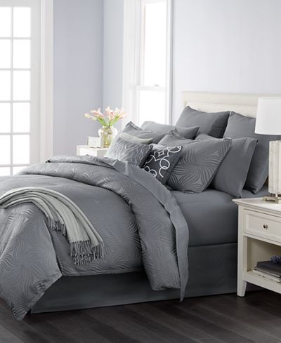 Martha Stewart Collection Juliette Graphite 14-Pc. Comforter Sets, Created for Macy&#39;s - Bed in a ...