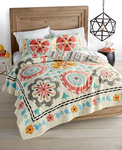 Whim by Martha Stewart Collection Desert Daisy Cotton Quilt and Sham Collection, Created for Macy's