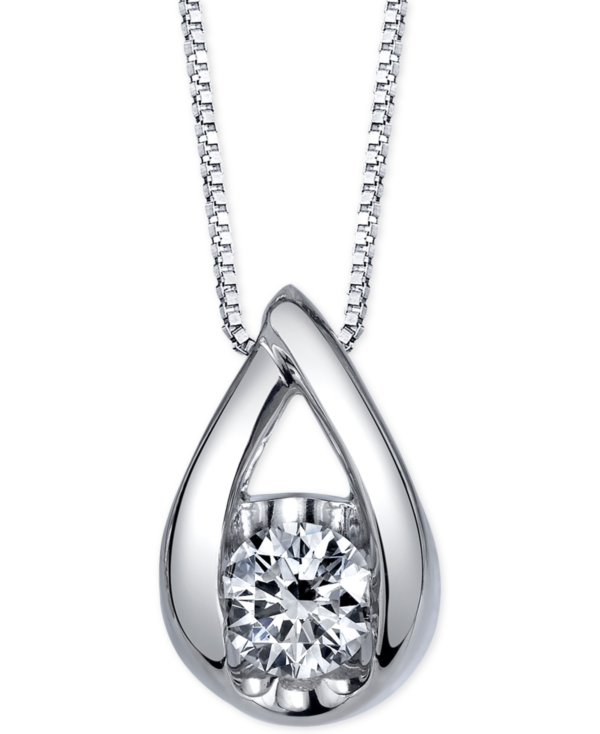 Diamond Pendant Necklace (1/2 ct. t.w.) in 14k White Gold - White Gold