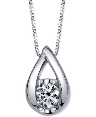 Sirena Diamond Pendant Necklace (1/2 ct. t.w.) in 14k White Gold - Macy's