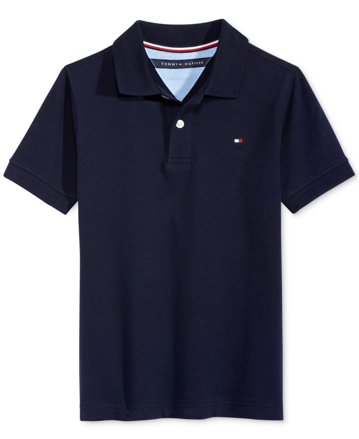 Tommy Hilfiger Kids' Big Boys Ivy Stretch Polo Collared Shirt In Master Navy