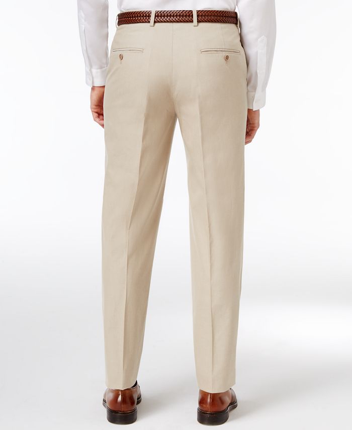Tommy Hilfiger Men's ModernFit Khaki Solid Stretch Performance Pants