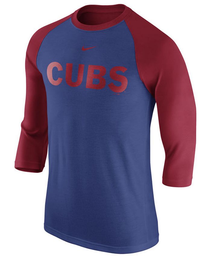 Nike Men's Chicago Cubs Wordmark Raglan T-Shirt - Macy's