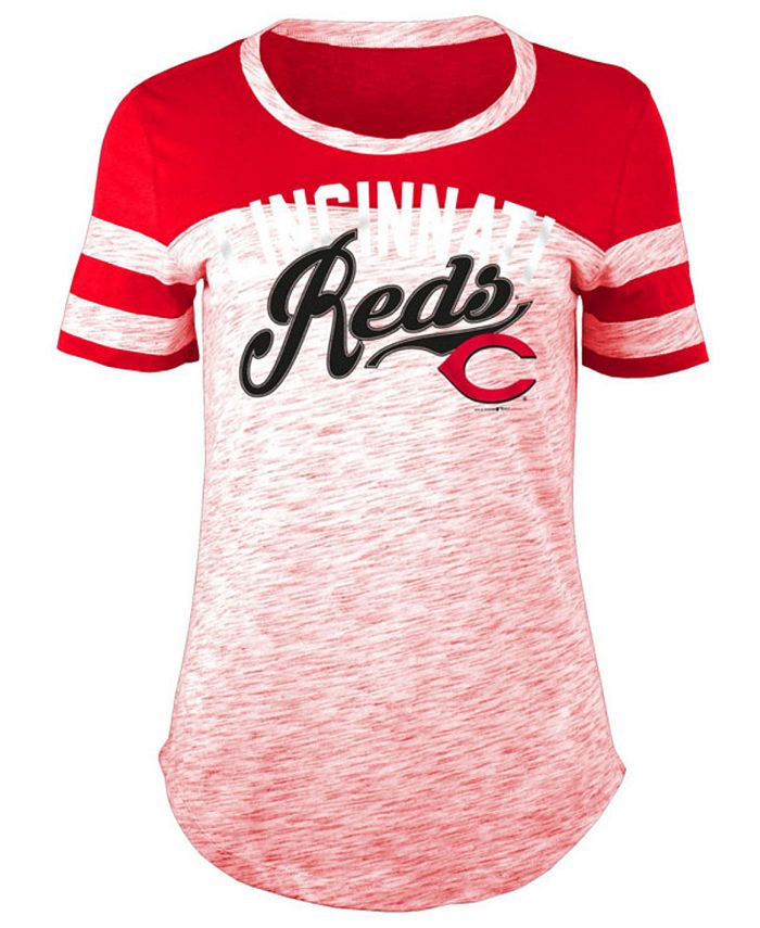 5th & Ocean Women's Cincinnati Reds Space Dye CB Yoke T-Shirt - Macy's