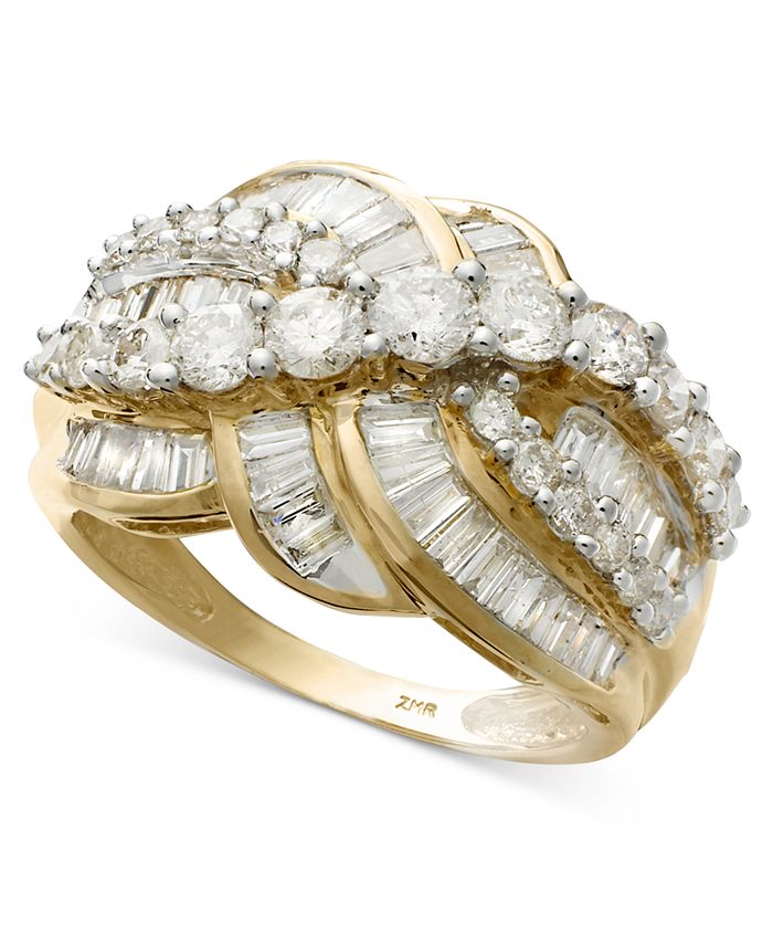 Macy's yellow gold best sale engagement rings