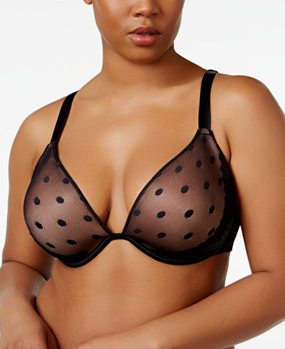 Inspire Psyche Terry Goddess Plus Size Dotted-Mesh Power Plunge Bra IPT108