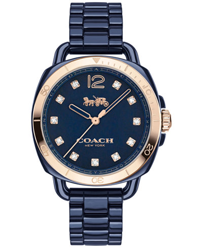 COACH Women's Tatum Navy Ceramic Bracelet Watch 34mm 14502753, Only at Macy's