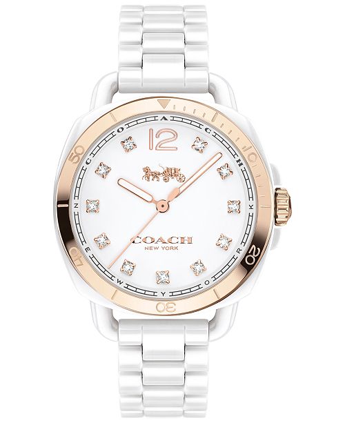 COACH Women's Tatum White Ceramic Bracelet Watch 34mm 14502752, Created