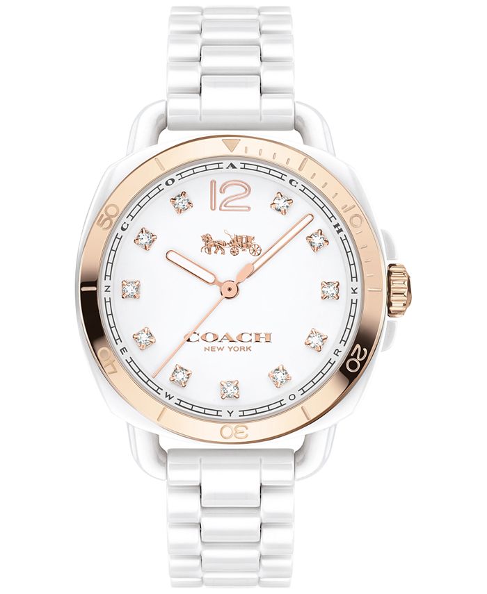 COACH Women s Tatum White Ceramic Bracelet Watch 34mm 14502752
