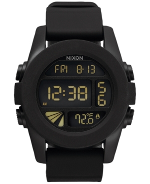 Nixon Men's Chronograph Black Silicone Strap Watch 44mm A197-000-00