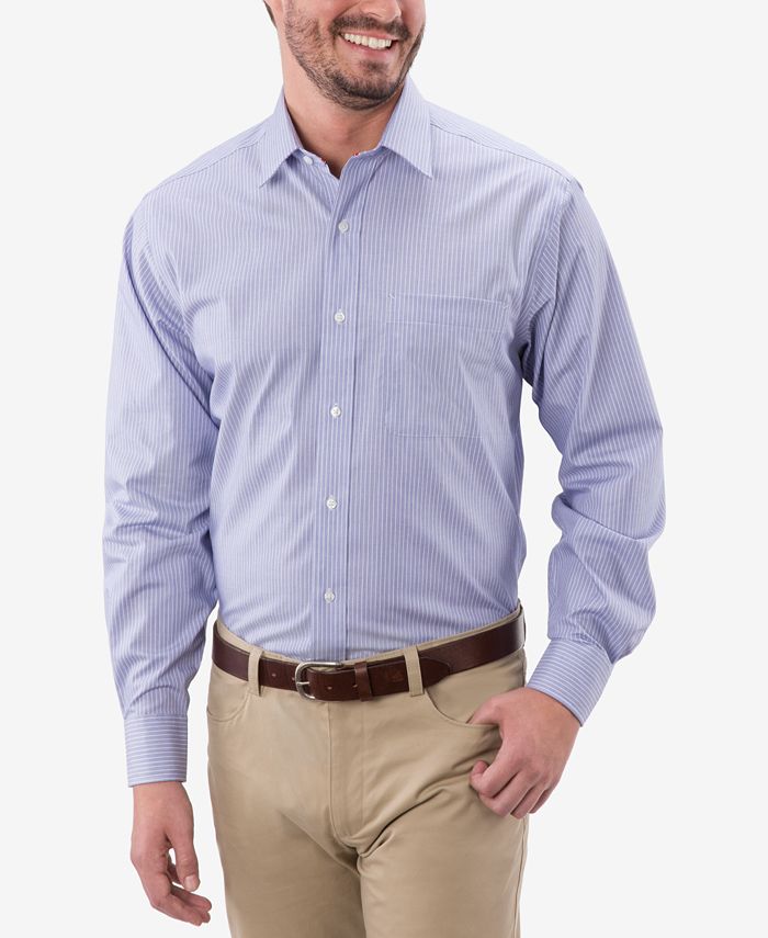 Tommy Hilfiger Men's Classic Fit Non-Iron Stripe Dress Shirt - Macy's