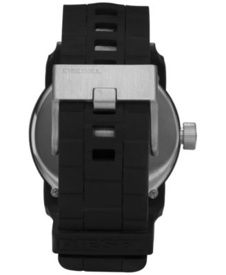 Unisex Black Silicone Strap Watch 44mm DZ1437