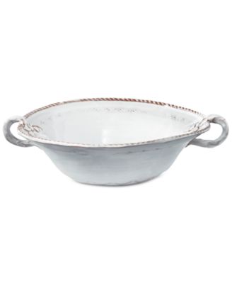 VIETRI - Bellezza White Medium Handled Serving Bowl