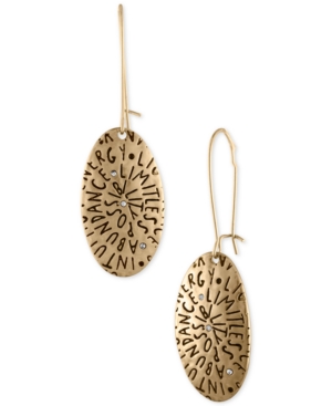 image of Rachel Rachel Roy Gold-Tone Etched Inspiration Drop Earrings