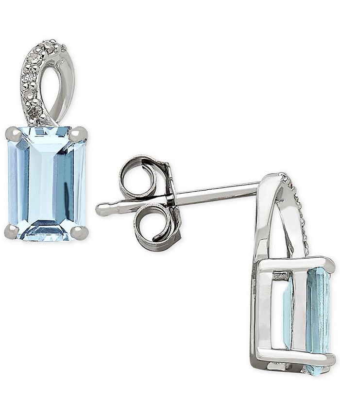 Macys aquamarine earrings Clearance