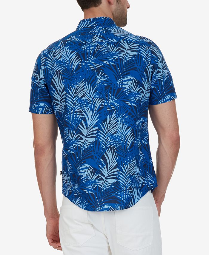 Nautica Men's Big & Tall Tropical-Print Linen Blend Shirt - Macy's