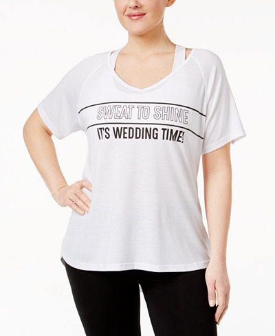 Ideology Plus Size Bridal Party Graphic T-Shirt, Only at Macy's
