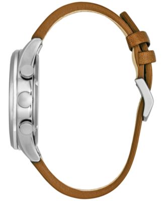 Men's Eco-Drive Chronograph Brown Leather Strap Watch 42mm CA0621-05L