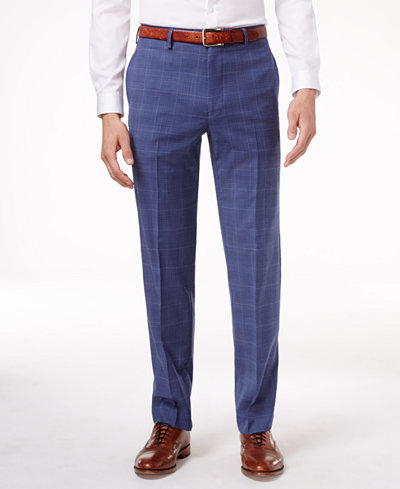 pants dress plaid hilfiger tommy medium slim mens stretch