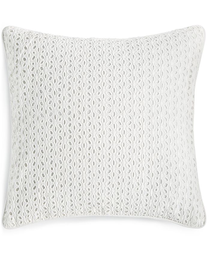 Martha Stewart Collection CLOSEOUT! Eyelet Diamond White 18" Square