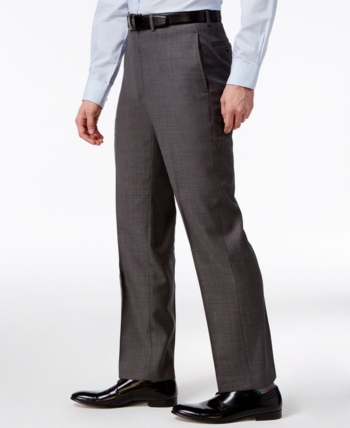 Calvin Klein Pants Charcoal Pindot 100% Wool Modern Fit Suit Pants &  Reviews - Pants - Men - Macy's