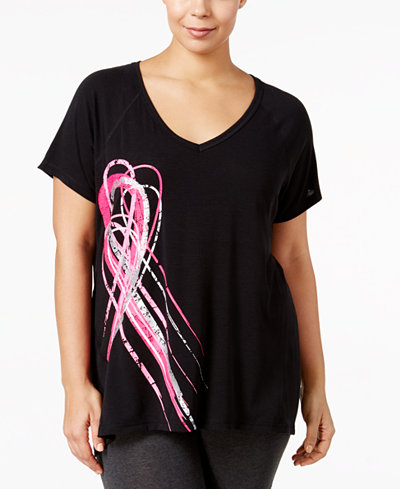 Ideology Plus Size BCRF Graphic T-Shirt, Only at Macy's