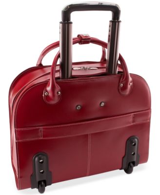 Edgebrook Leather Wheeled Laptop Briefcase