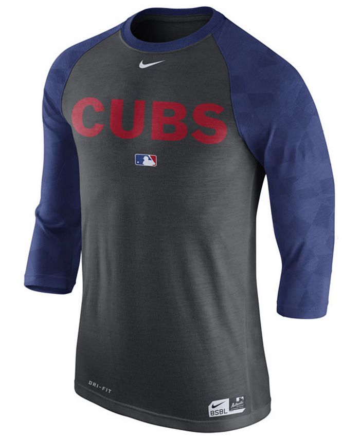 Nike Men's Chicago Cubs AC Legend 3/4 Raglan T-Shirt 1.7 - Macy's