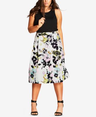 City Chic - Trendy Plus Size Floral-Print Fit & Flare Dress
