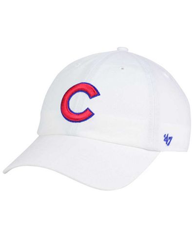 '47 Brand Chicago Cubs White CLEAN UP Cap - Sports Fan Shop By Lids