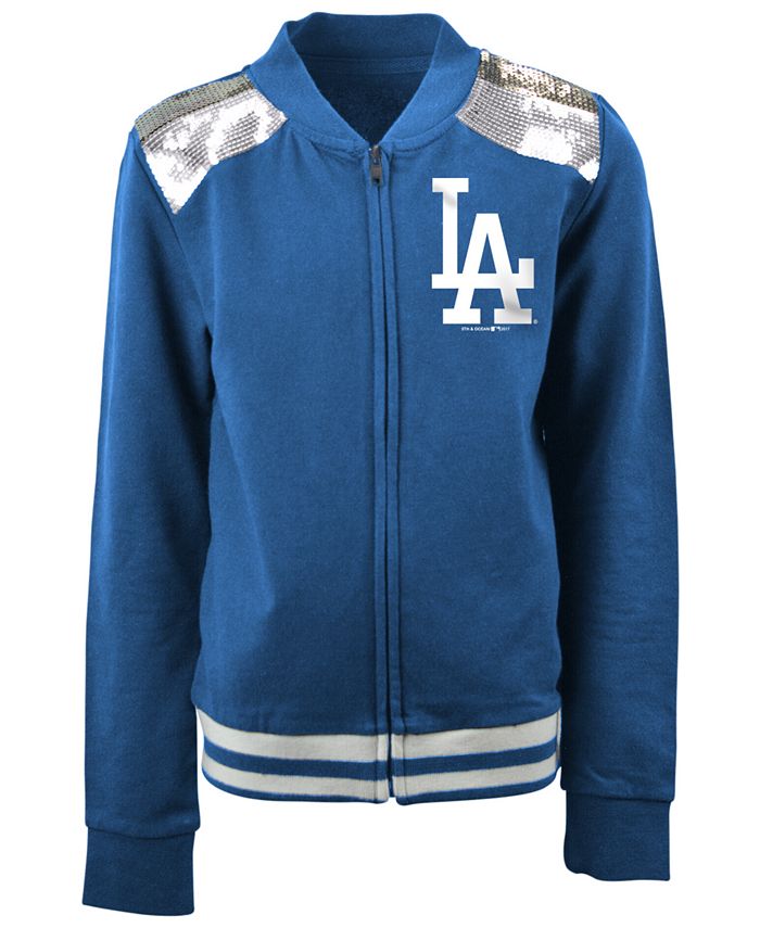 5th & Ocean Los Angeles Dodgers Sequin Raglan Sweatshirt, Girls (4-16) -  Macy's