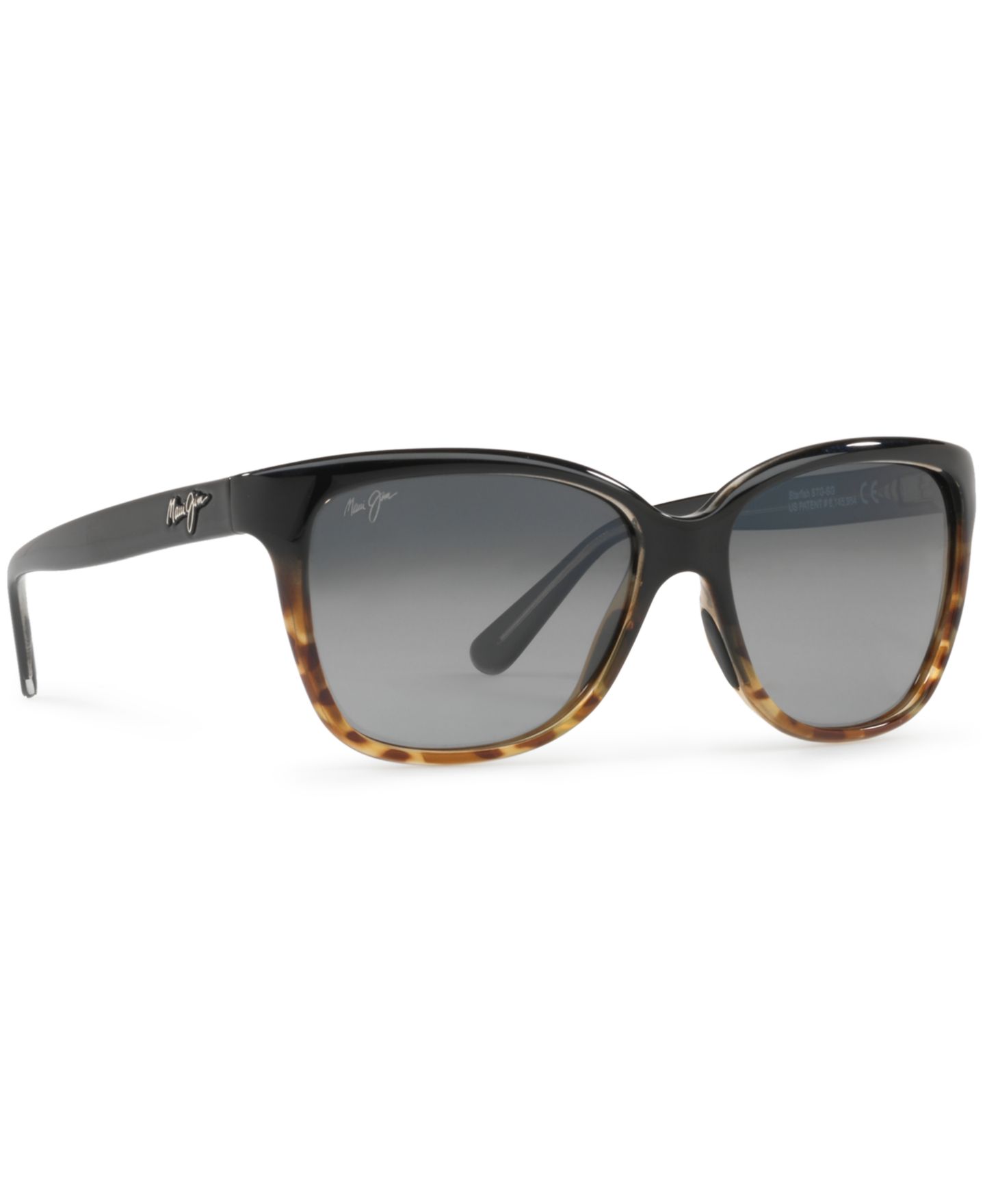 Женские солнцезащитные очки Maui Jim Starfish Polarized Sunglasses, 744, цвет: Чёрный черепаховый / Серый градиентный — фото 3