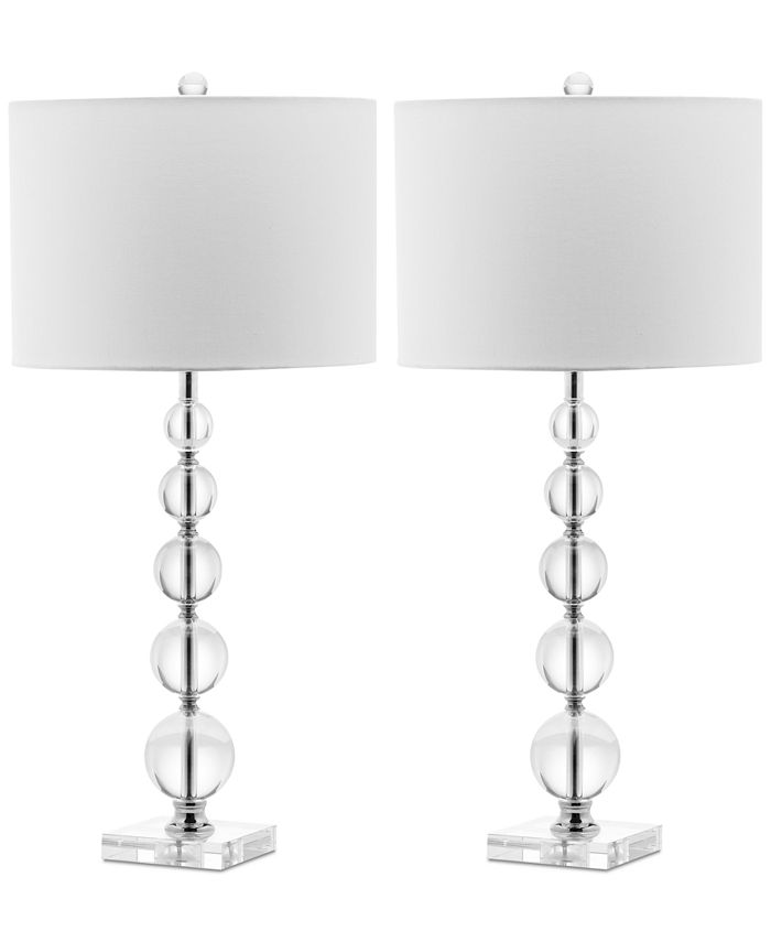 Safavieh Set of 2 Liam Crystal Ball Table Lamps - Macy's