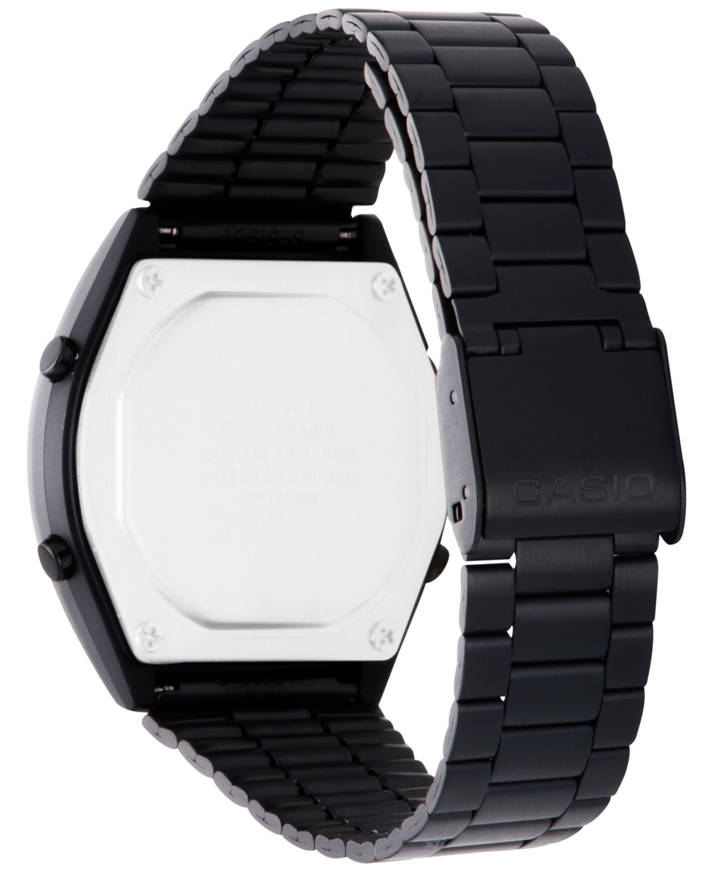 Мужские часы Casio Digital Vintage Black Stainless Steel Bracelet Watch 39x39mm B640WB-1BMV — фото 3