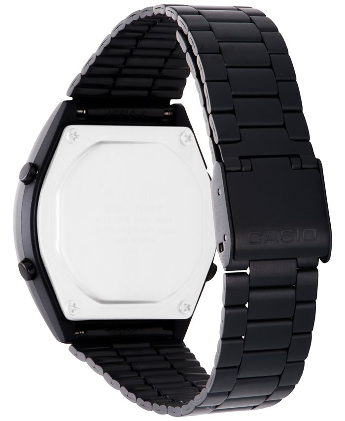 Casio Mens Digital Vintage Black Stainless Steel Bracelet Watch