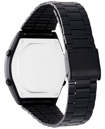 Casio - Men's Digital Vintage Black Stainless Steel Bracelet Watch 38mm B640WB-1BMV