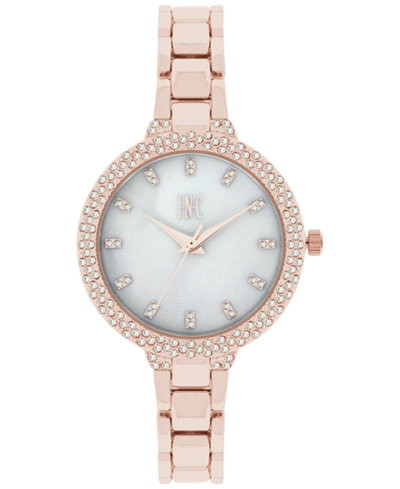 INC International Concepts Women's May Rose Gold-Tone Bracelet Watch 34mm, Only at Macy's
