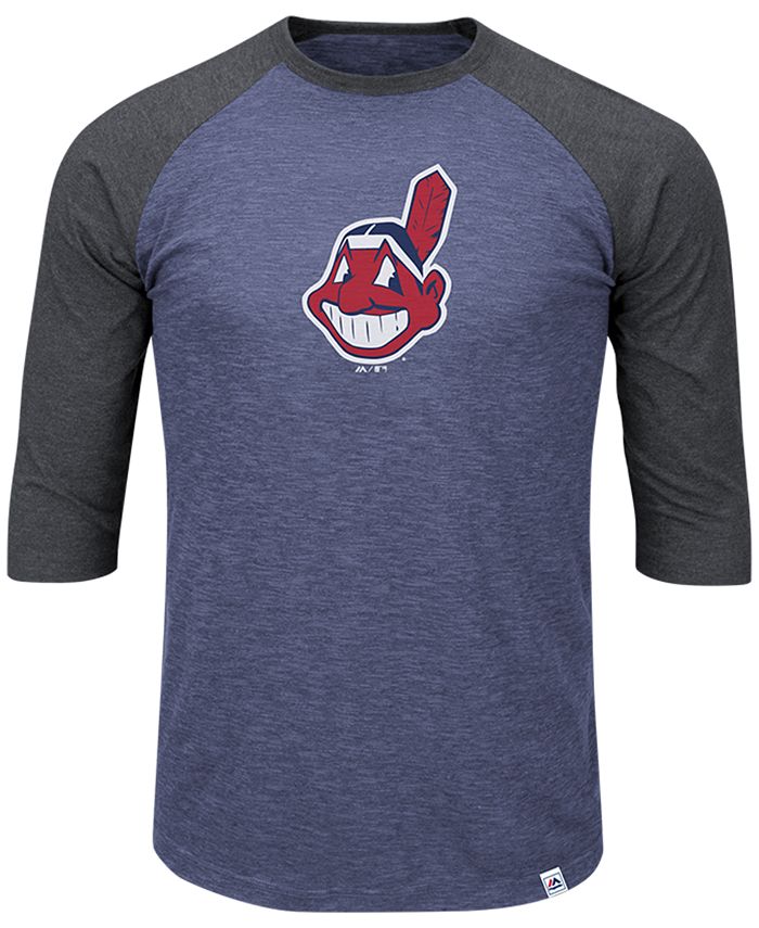 Majestic Men's Cleveland Indians Grueling Raglan T-Shirt - Macy's