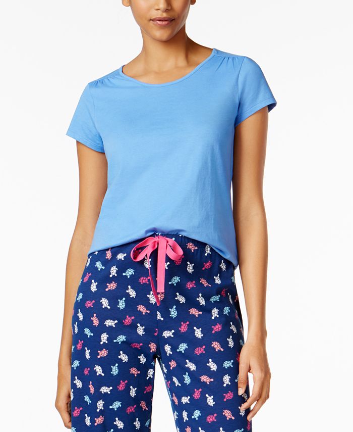 Charter Club Scoop-Neck Cotton Pajama T-Shirt, Created for Macy's - Macy's