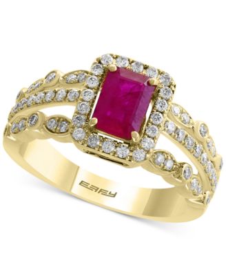 EFFY Collection - Certified Ruby (1 ct. t.w.) and Diamond (1/2 ct. t.w.) Ring in 14k Gold